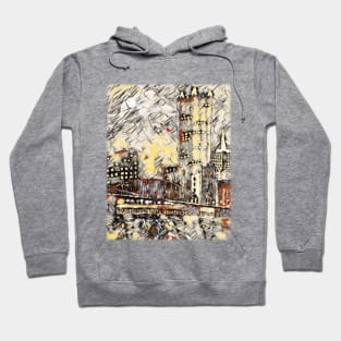 Pittsburgh Skyline / PPG / Smithfield Street Bridge original artwork by Tim Crowley Hoodie